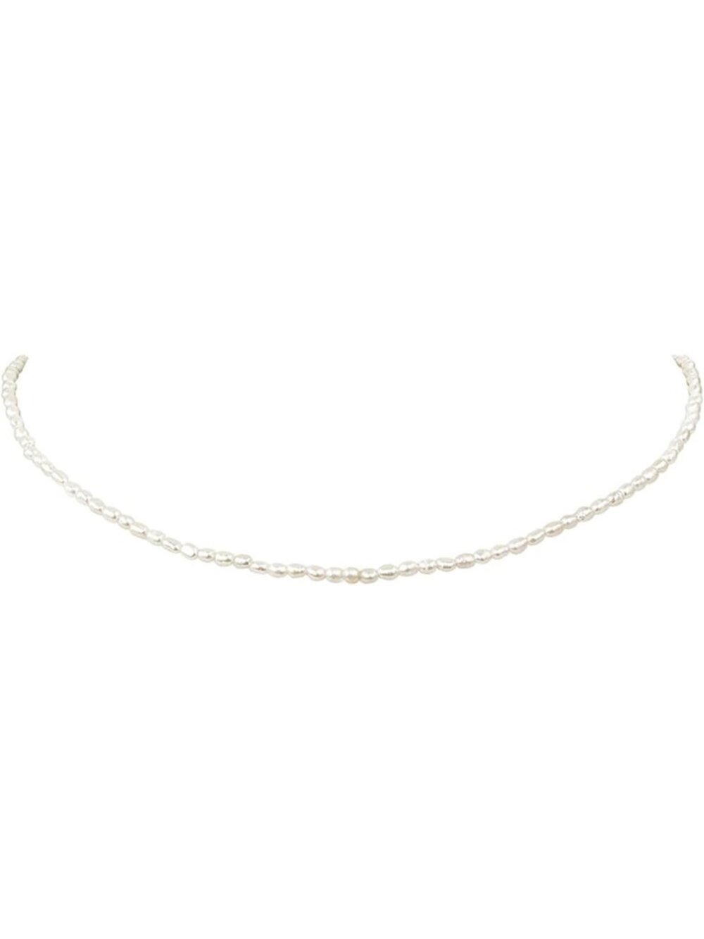 Dainty Freshwater Pearl Choker Necklace for Women, Adjustable 14-17in, Elegant